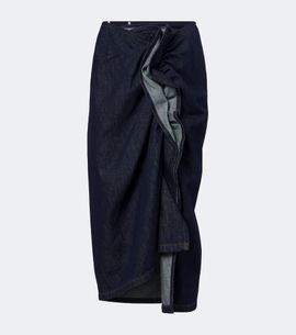 Dries Van Noten Dries Van Noten Draped asymmetric denim midi skirt