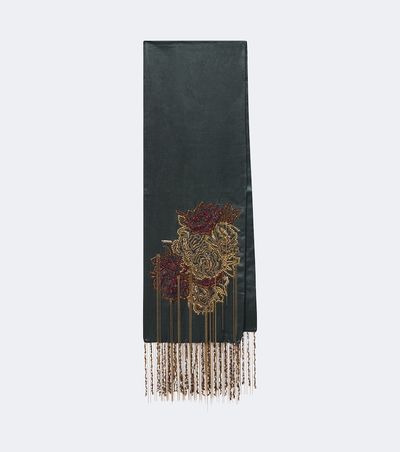 Dries Van Noten Dries Van Noten Embellished fringed silk scarf