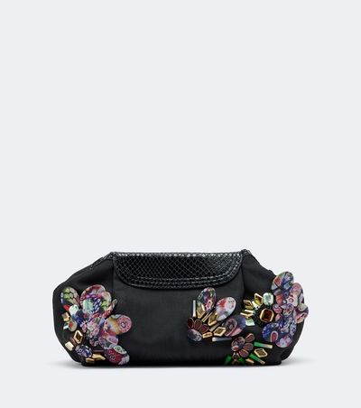 Dries Van Noten Dries Van Noten Embellished leather-trimmed clutch
