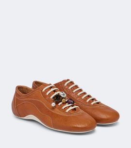 Dries Van Noten Dries Van Noten Embellished leather sneakers