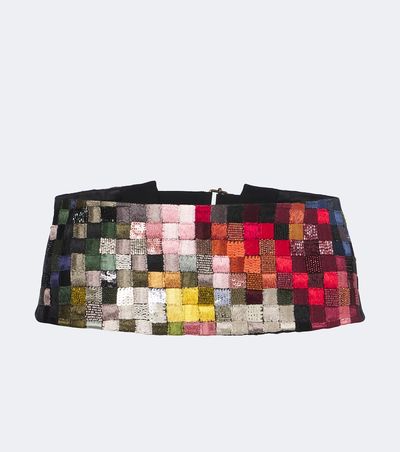Dries Van Noten Dries Van Noten Embellished patchwork belt