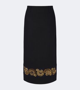 Dries Van Noten Dries Van Noten Embellished wool-blend twill midi skirt