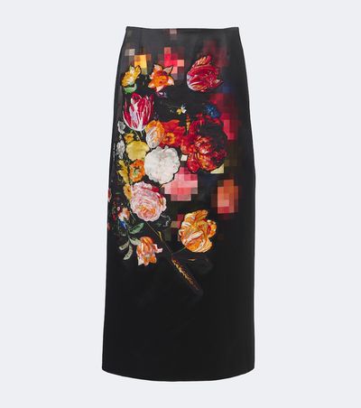 Dries Van Noten Dries Van Noten Embroidered cotton and silk midi skirt