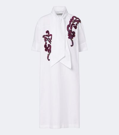 Dries Van Noten Dries Van Noten Embroidered cotton poplin midi dress