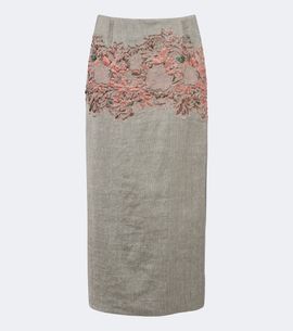 Dries Van Noten Dries Van Noten Embroidered linen and cotton-blend midi skirt