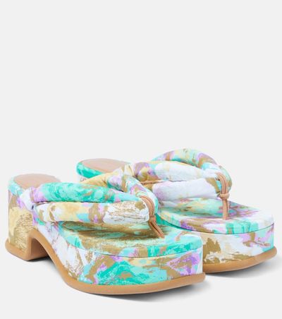 Dries Van Noten Dries Van Noten Floral-printed platform thong sandals