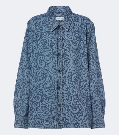 Dries Van Noten Dries Van Noten Floral denim overshirt