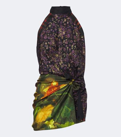 Dries Van Noten Dries Van Noten Floral silk halterneck top