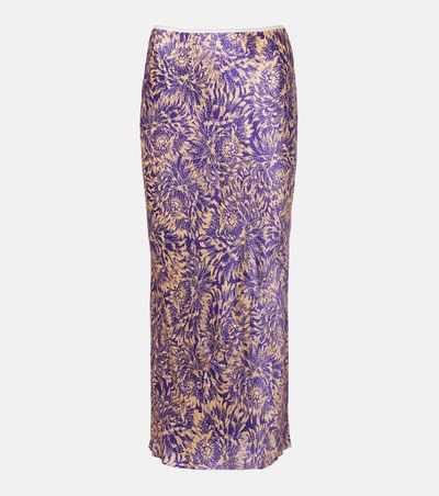 Dries Van Noten Dries Van Noten Floral silk satin midi skirt