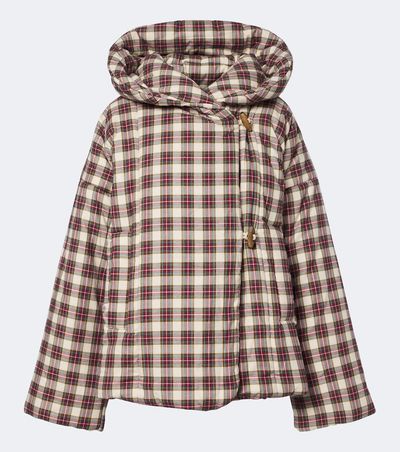 Dries Van Noten Dries Van Noten Gingham hooded cotton puffer jacket