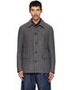 Dries Van Noten Dries Van Noten Gray & Blue Wool Jacket - 1