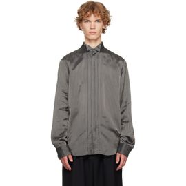 Dries Van Noten Dries Van Noten Gray & Burgundy Pinstripe Shirt