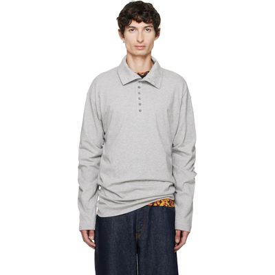 Dries Van Noten Dries Van Noten Gray Cotton Polo
