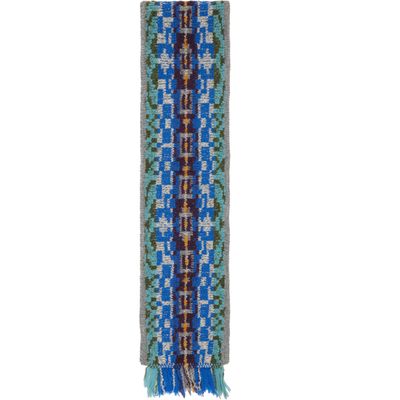 Dries Van Noten Dries Van Noten Gray Jacquard Wool Scarf