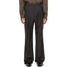Dries Van Noten Dries Van Noten Gray Long Straight-Leg Wool Trousers