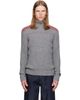 Dries Van Noten Dries Van Noten Gray Rib-Knit Wool Turtleneck - 1