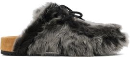 Dries Van Noten Dries Van Noten Gray Shearling Clogs