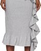 Dries Van Noten Dries Van Noten Gray Shirred Ruffle Midi Skirt - 1
