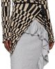 Dries Van Noten Dries Van Noten Gray Shirred Ruffle Midi Skirt - 4