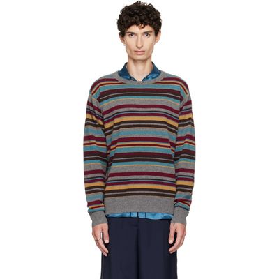 Dries Van Noten Dries Van Noten Gray Striped Sweater