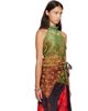 Dries Van Noten Dries Van Noten Green & Brown Jacquard Wrap Top - 2