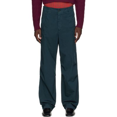 Dries Van Noten Dries Van Noten Green Cotton Trousers