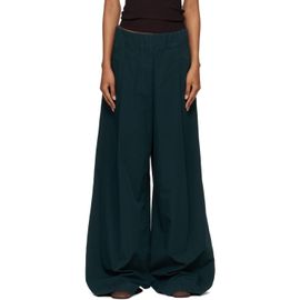 Dries Van Noten Dries Van Noten Green Elasticated Overdyed Trousers