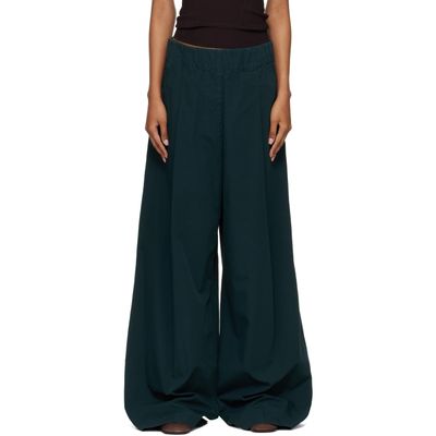 Dries Van Noten Dries Van Noten Green Elasticated Overdyed Trousers