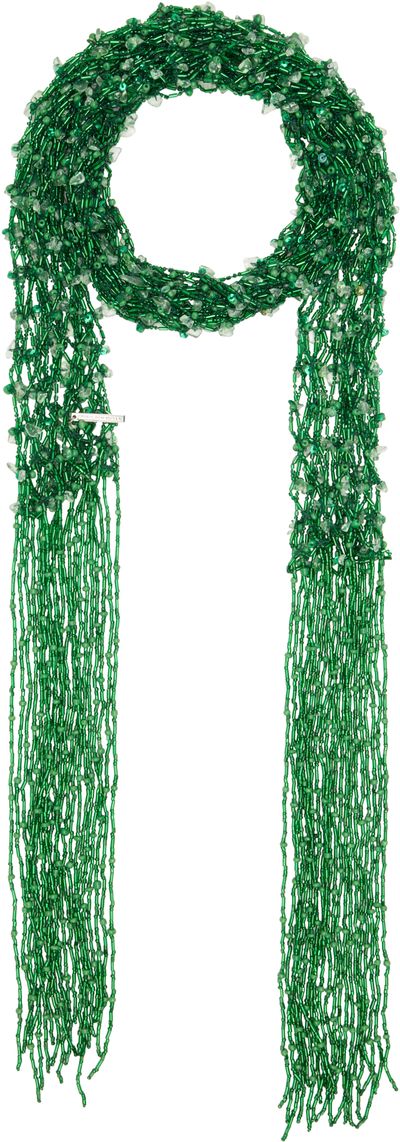 Dries Van Noten Dries Van Noten Green Embroidered Necklace Scarf