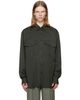 Dries Van Noten Dries Van Noten Green Flap Pocket Twill Shirt - 1