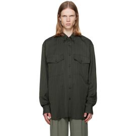 Dries Van Noten Dries Van Noten Green Flap Pocket Twill Shirt