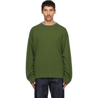 Dries Van Noten Dries Van Noten Green Long Sleeve Cotton T-shirt