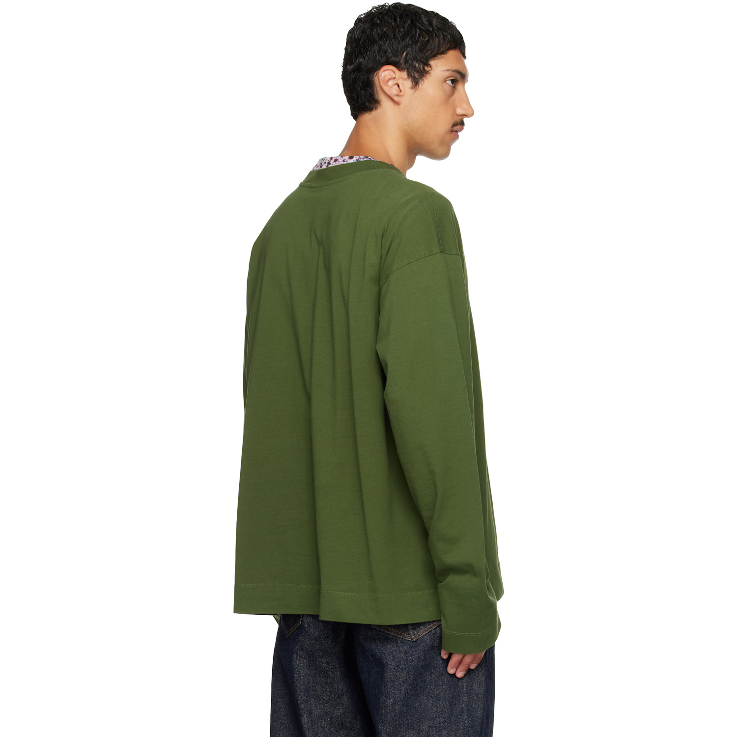 Dries Van Noten - Green Long Sleeve Cotton T-shirt