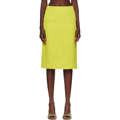 Dries Van Noten Dries Van Noten Green Matelassé Midi Skirt