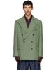 Dries Van Noten Dries Van Noten Green Oversized Wool Blazer - 1
