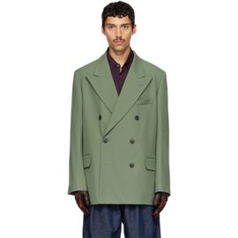 Dries Van Noten Dries Van Noten Green Oversized Wool Blazer