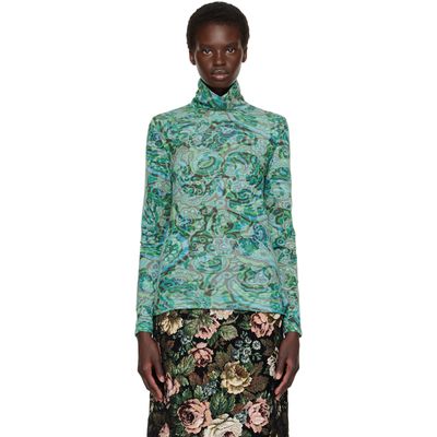 Dries Van Noten Dries Van Noten Green Paisley Turtleneck