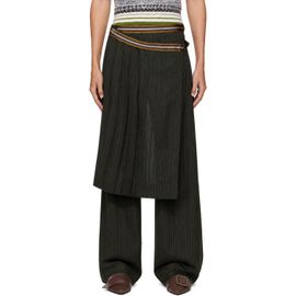 Dries Van Noten Dries Van Noten Green Pleated Skirt Trousers