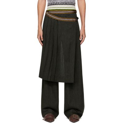 Dries Van Noten Dries Van Noten Green Pleated Skirt Trousers