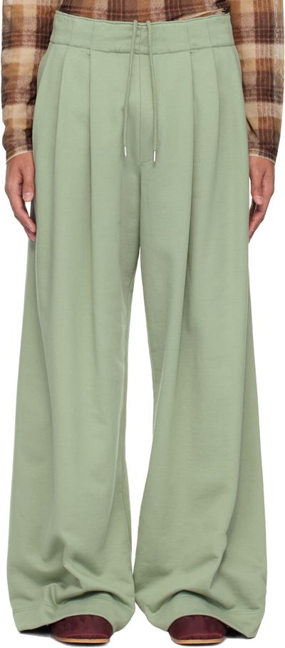 Dries Van Noten Dries Van Noten Green Pleated Sweatpants