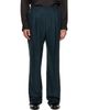 Dries Van Noten Dries Van Noten Green Pleated Wool Trousers - 1