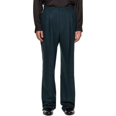 Dries Van Noten Dries Van Noten Green Pleated Wool Trousers