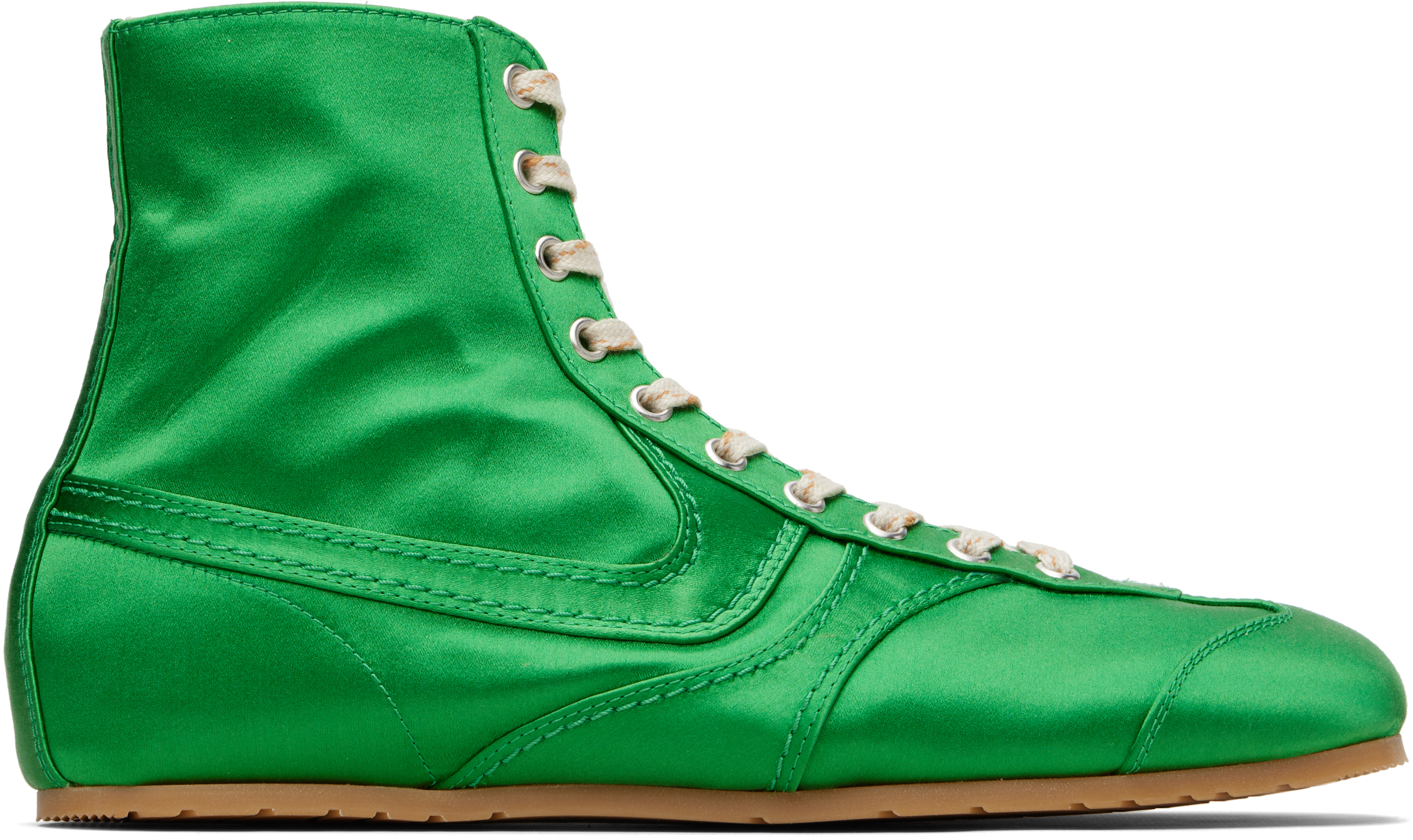 Dries Van Noten - Green Satin High Top Sneakers
