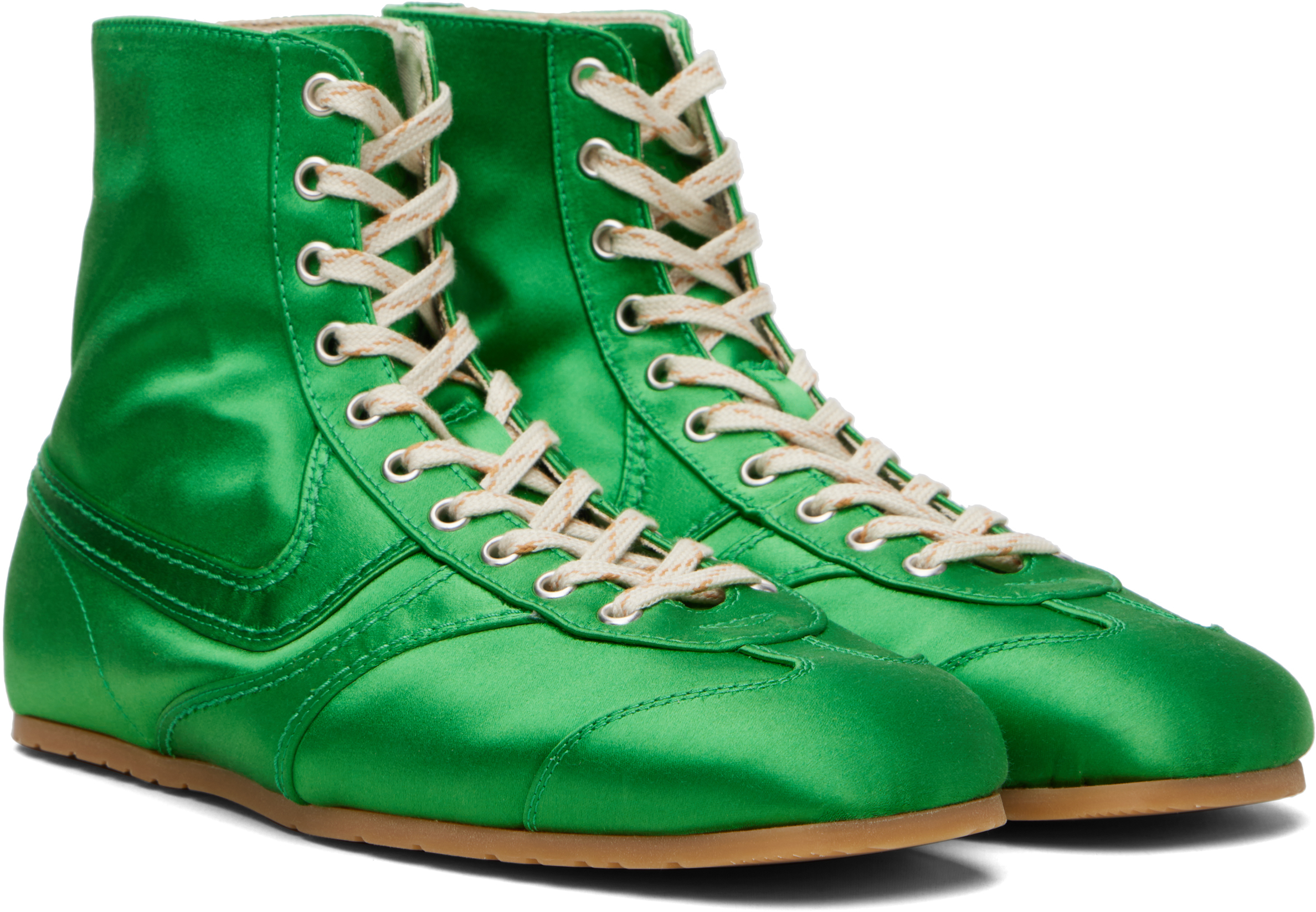 Dries Van Noten - Green Satin High Top Sneakers