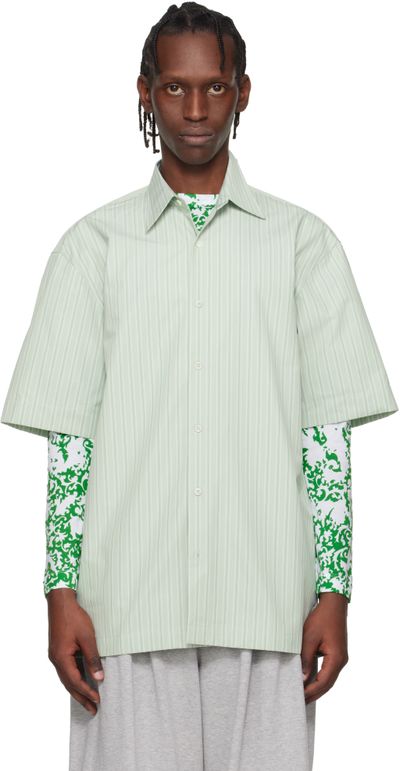 Dries Van Noten Dries Van Noten Green Striped Shirt