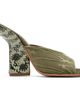Dries Van Noten Dries Van Noten Green Velvet Heeled Sandals - 1