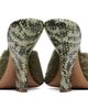 Dries Van Noten Dries Van Noten Green Velvet Heeled Sandals - 2