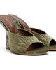 Dries Van Noten Dries Van Noten Green Velvet Heeled Sandals - 4