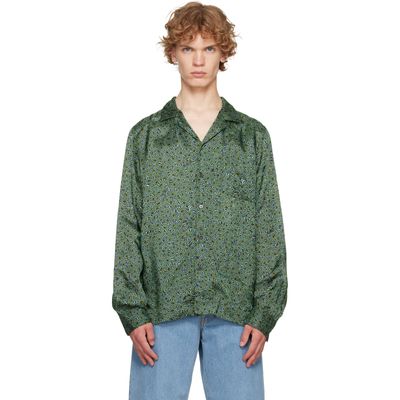 Dries Van Noten Dries Van Noten Green Viscose Twill Shirt