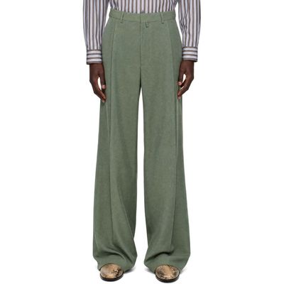 Dries Van Noten Dries Van Noten Green Wool Trousers